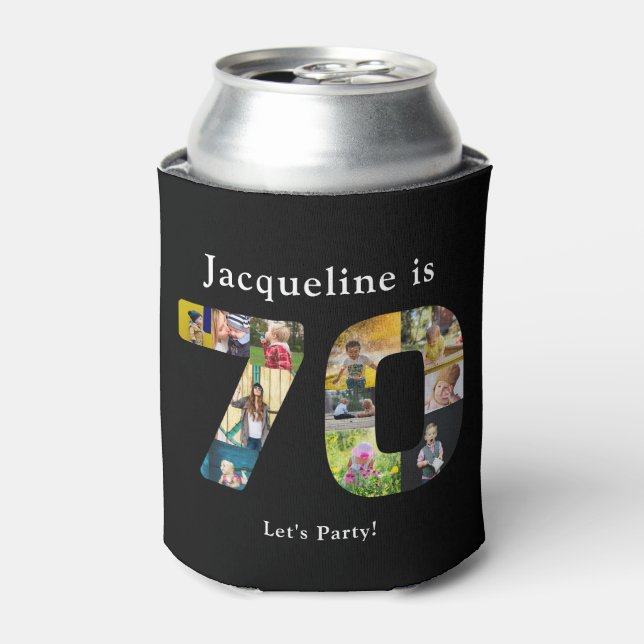 Rafraîchisseur Pour Canette 70e anniversaire Conception de votre propre photo  (Can devant)