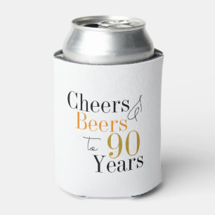 Rafraîchisseur Pour Canette 90e anniversaire Salutations et bières minimal Fêt