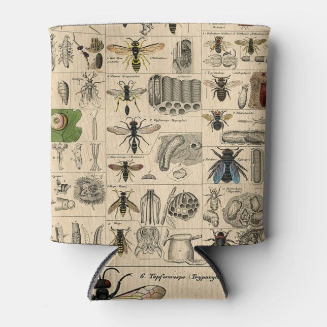 Rafraîchisseur Pour Canette Abeille Insecte Bug Wasp Nature Peinture des abeil (Devant)