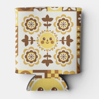 Rafraîchisseur Pour Canette Abstrait floral : carte folk scandinave.