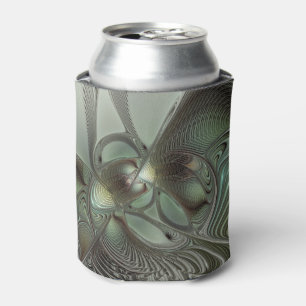 Rafraîchisseur Pour Canette Abstrait Olive Sage Green Grey Fractal Art Imagina