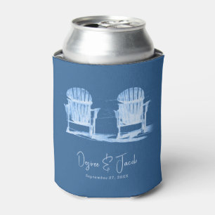 Rafraîchisseur Pour Canette Adirondack Beach Chaises Azure Blue White Mariage