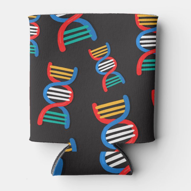 Rafraîchisseur Pour Canette ADN brins, conception scientifique motif. (Devant)