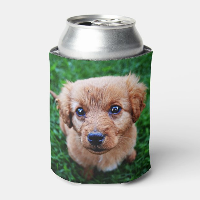 Rafraîchisseur Pour Canette Adorable Chiot sur la pelouse Photo (Can devant)