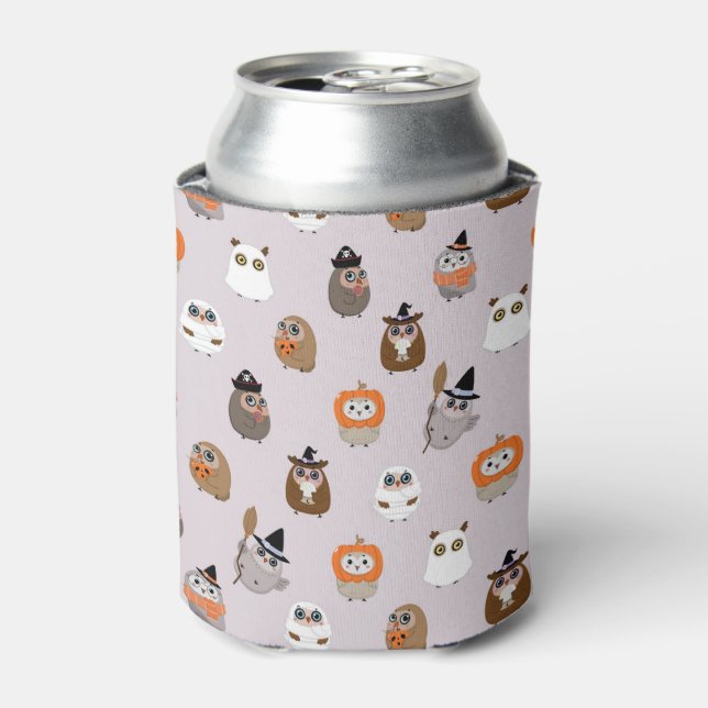 Rafraîchisseur Pour Canette Adorable Chouette d'Halloween Motif (Can devant)