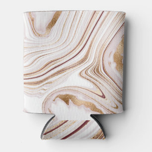Rafraîchisseur Pour Canette Agate tranche, or texture minérale.