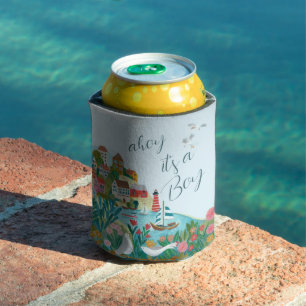 Rafraîchisseur Pour Canette Ahoy c'est une fête baby shower garçon