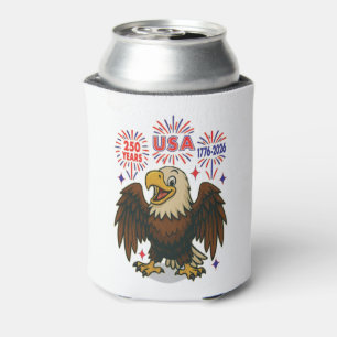 Rafraîchisseur Pour Canette Aigle chauve avec feux d'artifice – États-Unis 250