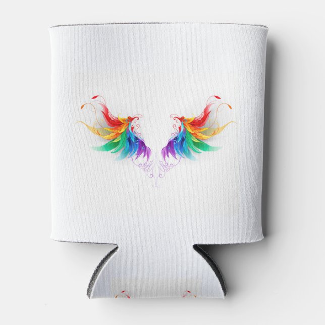 Rafraîchisseur Pour Canette Ailes fluffy arc-en-ciel (Devant)
