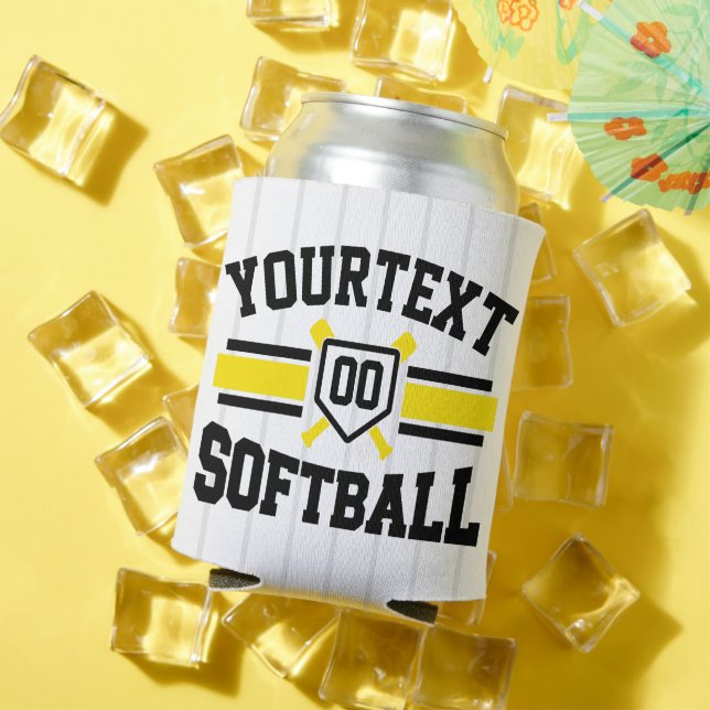 Rafraîchisseur Pour Canette AJOUT PERSONNALISÉ NOM Softball Player Varsity Tea (Été in situ)