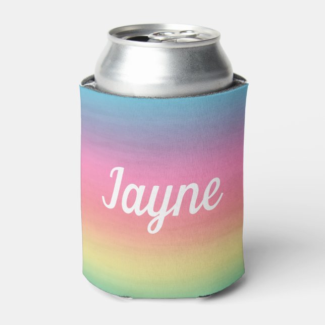 Rafraîchisseur Pour Canette Ajouter un nom. Arc-en-ciel Ombre. (Can devant)