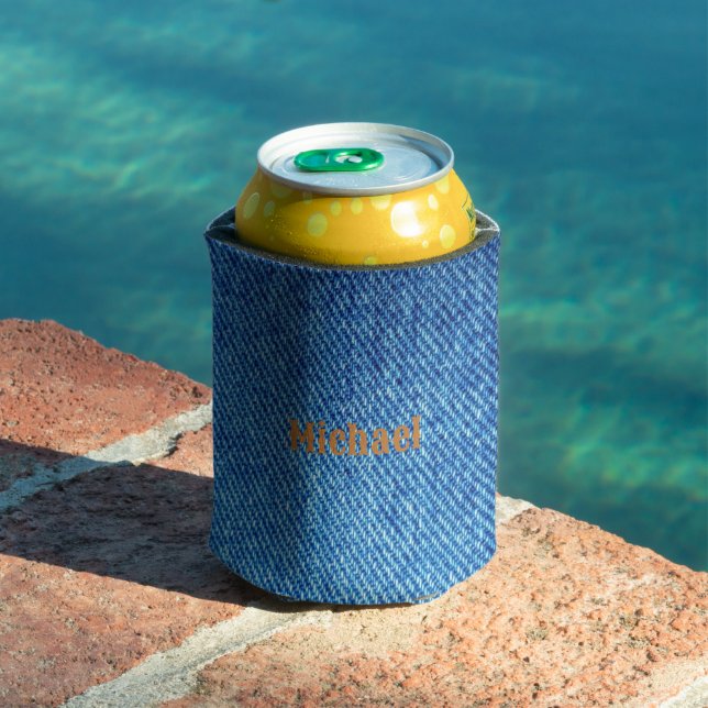 Rafraîchisseur Pour Canette Ajouter votre nom L'apparence de Blue Denim (Piscine in situ)