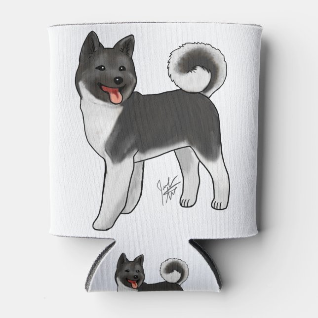 Rafraîchisseur Pour Canette Akita - Noir et Blanc (Devant)