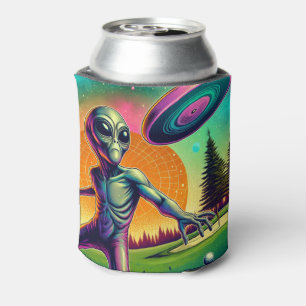 Rafraîchisseur Pour Canette Alien Disc Golf avec Planet Background