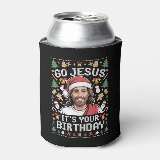 Rafraîchisseur Pour Canette Allez Jésus C'est ton Anniversaire Vilain Chandail (Can devant)