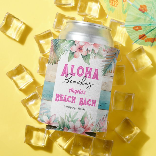 Rafraîchisseur Pour Canette Aloha Beach Tropical Bachelorette Party (Été in situ)