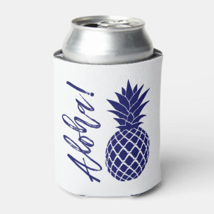 Rafraîchisseur Pour Canette Aloha Pineapple Beach Party Luau   blanc marine