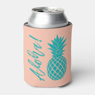 Rafraîchisseur Pour Canette Aloha Pineapple Beach Party Luau pêche turquoise