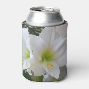 Rafraîchisseur Pour Canette Amaryllis blanc et sapin de Noël