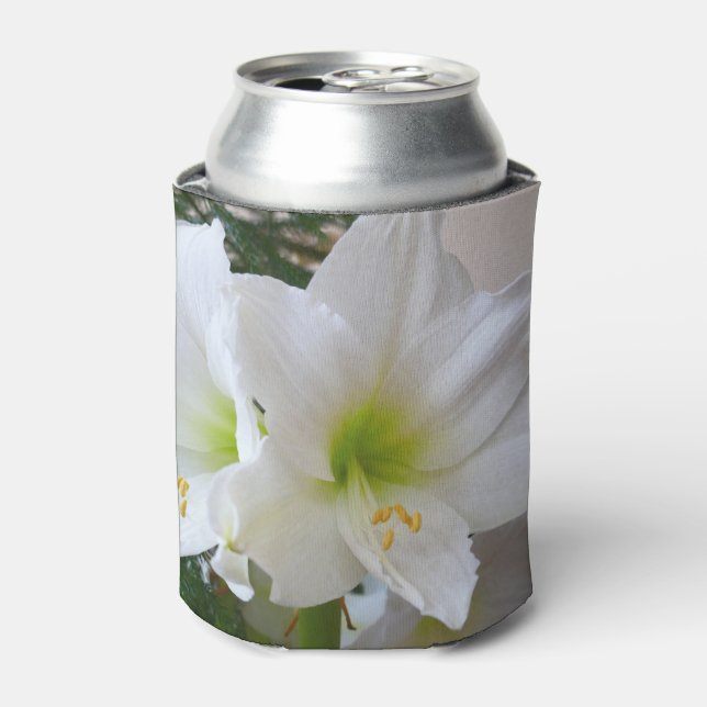 Rafraîchisseur Pour Canette Amaryllis blanc et sapin de Noël (Can devant)