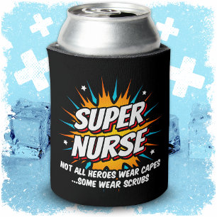 Rafraîchisseur Pour Canette Ambiance drôle Super Superhero Super Nurse Appréci