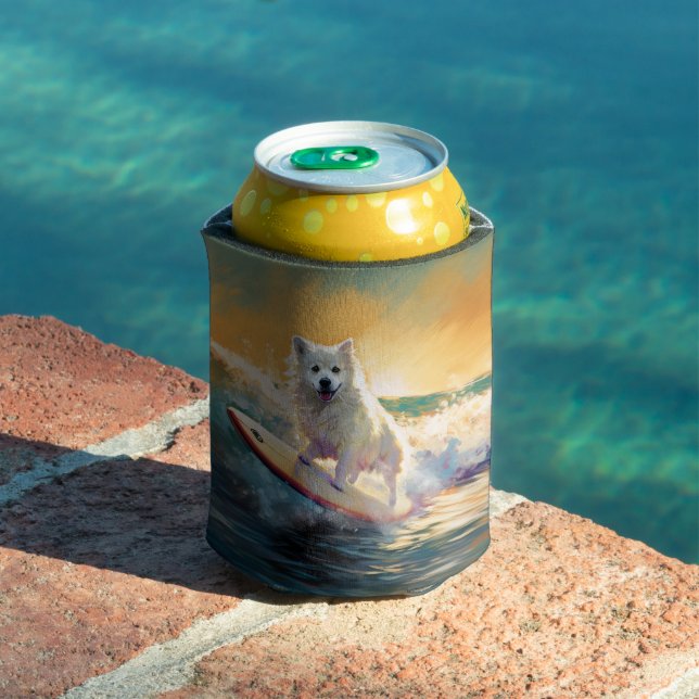 Rafraîchisseur Pour Canette American Eskimo Beach Surf Peinture (Piscine in situ)