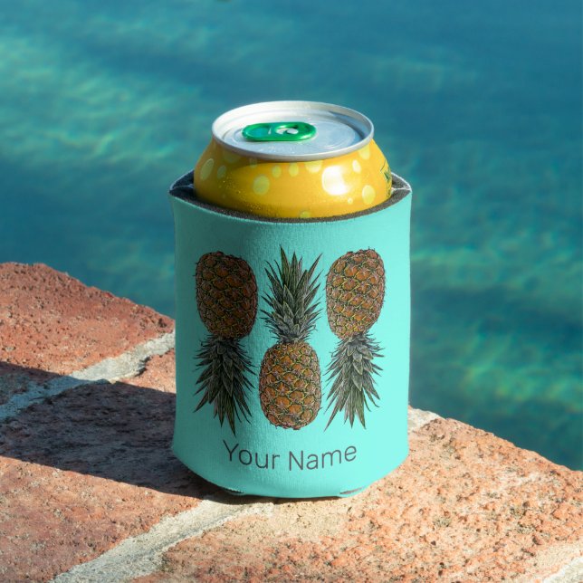 Rafraîchisseur Pour Canette Ananas Retro Végétal et Végétarien Fruit Vintage (Piscine in situ)