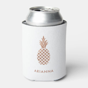 Rafraîchisseur Pour Canette Ananas rose d'or de Faux élégant