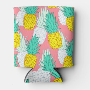 Rafraîchisseur Pour Canette Ananas Tropical : Rouge Cartoon Chic.