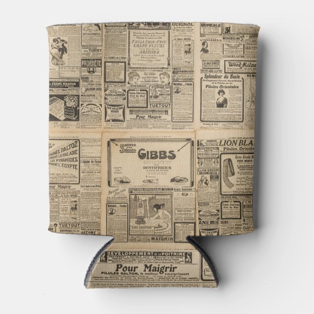 Rafraîchisseur Pour Canette Ancien journal : arrière - plan de papier vintage. (Devant)