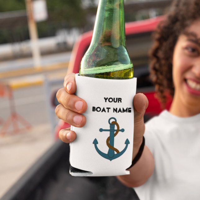 Rafraîchisseur Pour Canette Ancre Lake Sea Nautique Votre nom de bateau (Créateur téléchargé)