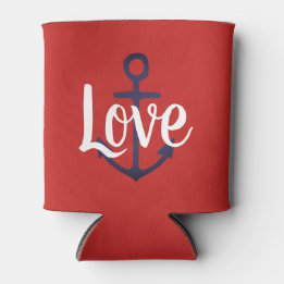 Rafraîchisseur Pour Canette Ancre marine bleu + LOVE |