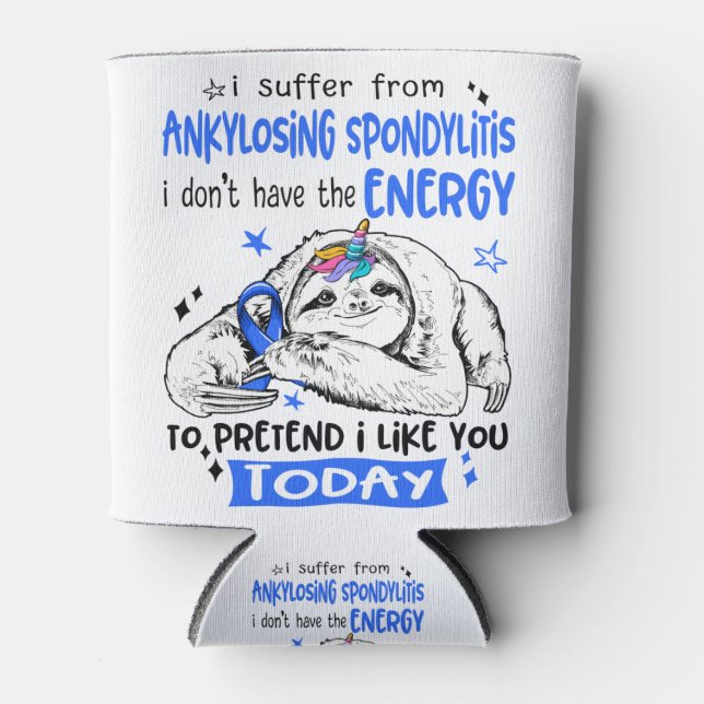 Rafraîchisseur Pour Canette Ankyloss Spondylitis Mois de sensibilisation Ribbo (Devant)