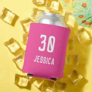 Rafraîchisseur Pour Canette Anniversaire 30ème Elégant rose moderne Faveurs él