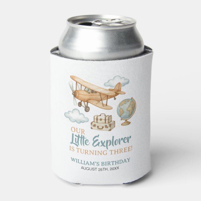 Rafraîchisseur Pour Canette Anniversaire de l'avion Little Explorer (Can devant)