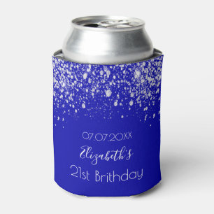 Rafraîchisseur Pour Canette Anniversaire royal bleu argent parties scintillant