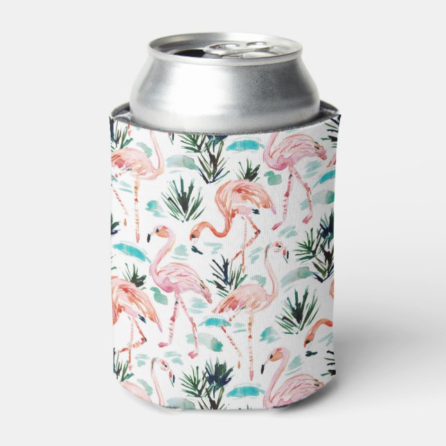 Rafraîchisseur Pour Canette Aquarelle AWKWARRRD Flamant rose rose (Can devant)