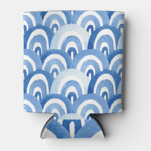 Rafraîchisseur Pour Canette Aquarelle bleue : Vagues de mer Abstraites