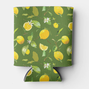 Rafraîchisseur Pour Canette Aquarelle Citron & Feuilles 5