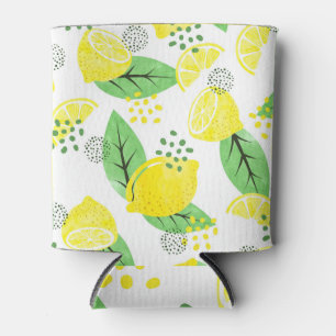 Rafraîchisseur Pour Canette Aquarelle Citrons : Conception Fruiteuse et transp
