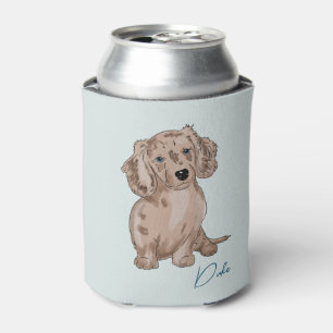 Rafraîchisseur Pour Canette aquarelle dachshund merle on peut refroidir