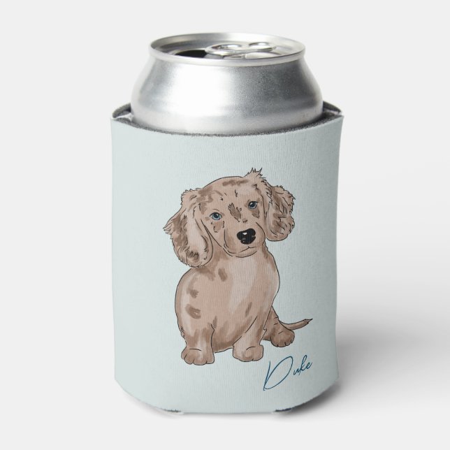Rafraîchisseur Pour Canette aquarelle dachshund merle on peut refroidir (Can devant)