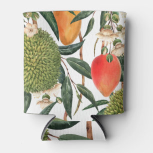 Rafraîchisseur Pour Canette Aquarelle de durian tropical, motif de mangue.