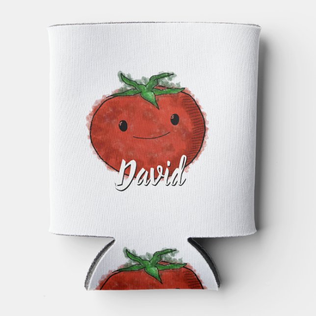 Rafraîchisseur Pour Canette Aquarelle de tomate mignonne Nom personnalisé (Devant)