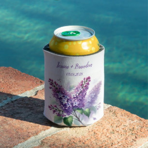 Rafraîchisseur Pour Canette Aquarelle Lilac violet Monogramme floral