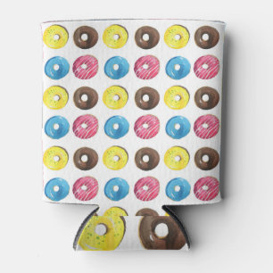 Rafraîchisseur Pour Canette Aquarelle petits beignets, motif sans soudure.
