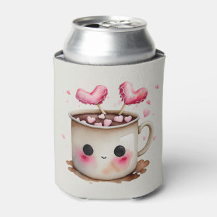 Rafraîchisseur Pour Canette Aquarelle rose et crème mignonne Chocolat chaud Mu