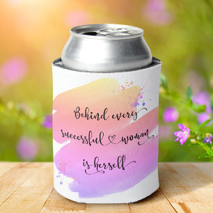 Rafraîchisseur Pour Canette Aquarelle rose violet de la femme réussie