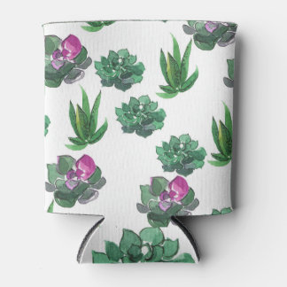Rafraîchisseur Pour Canette Aquarelle Succulente Conception Motif transparente
