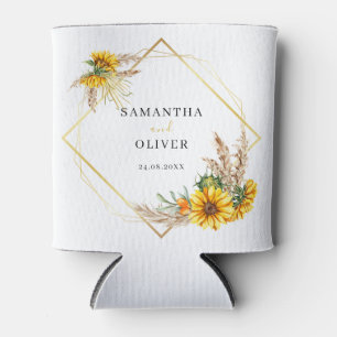 Rafraîchisseur Pour Canette Aquarelle Tournesol Rustique Mariage peut refroidi